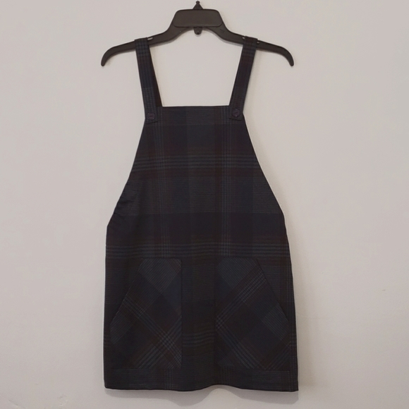 Sky & Sparrow - Overall Pinafore Plaid Dress M - Picture 2 of 9